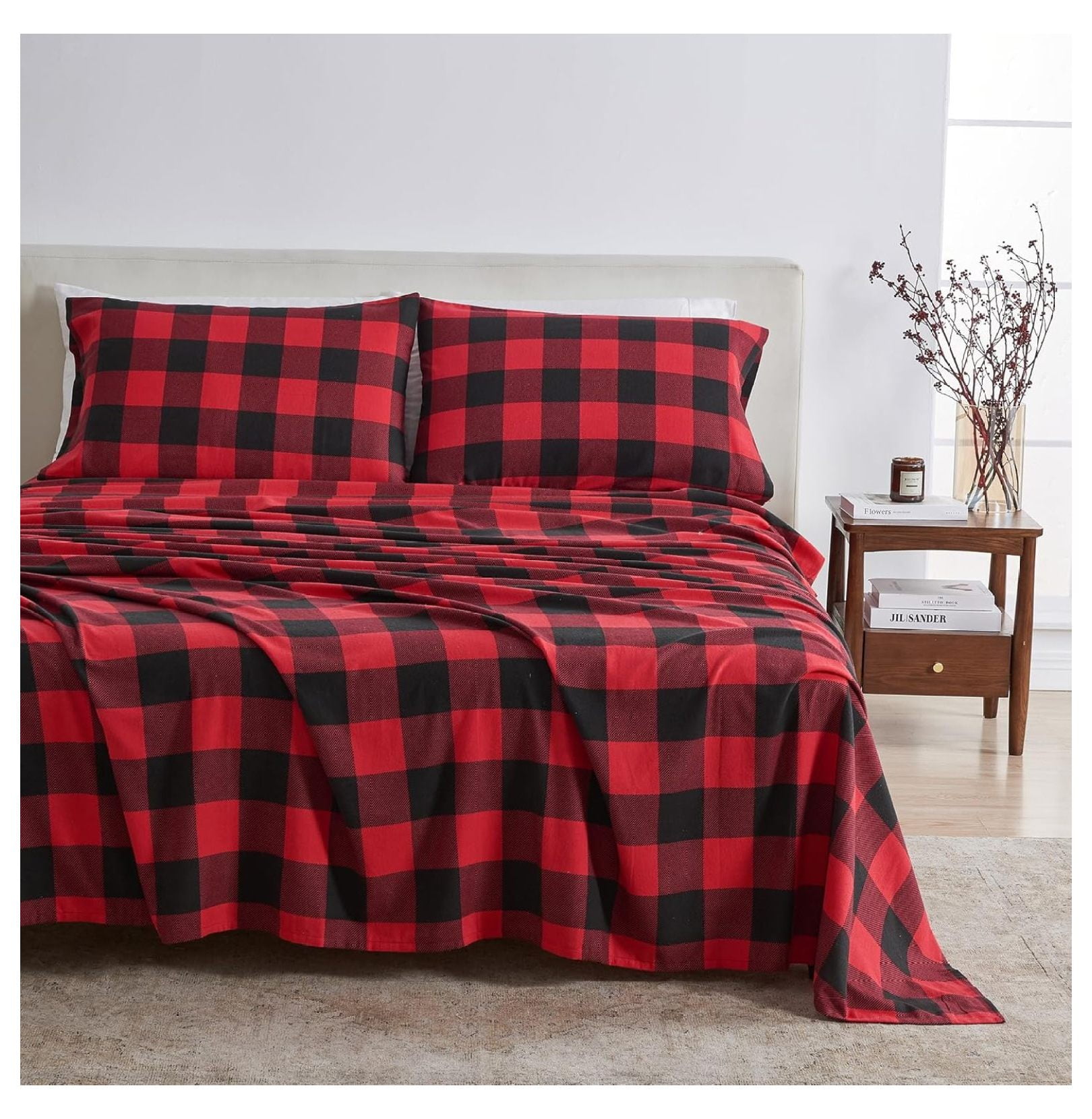 Flannel Sheet Set Queen Size 100 Turkish Cotton, DoubleBrushed