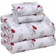 thumbnail image 1 of Flannel Sheets California King Size - 100% Cotton Brushed Cal King Bed Sheets Set - Deep Pockets 14 Inches - All Seasons Breathable & Extra Soft - Warm & Cozy, 4 Piece, Cardinal, 1 of 8