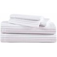 thumbnail image 1 of - Flannel Sheets Full Size, Anti-Pilling & Wrinkle Resistant Cotton, Touchably Soft for All-Season Comfort - Bed Sheets with Matching Pillowcases & Fitted Sheet (Trail Stripe Grey), 1 of 9