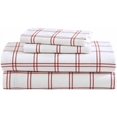 thumbnail image 1 of - Flannel Sheets Full Size, Anti-Pilling & Wrinkle Resistant Cotton, Touchably Soft for All-Season Comfort - Bed Sheets with Matching Pillowcases & Fitted Sheet (Westridge Plaid Orange), 1 of 9