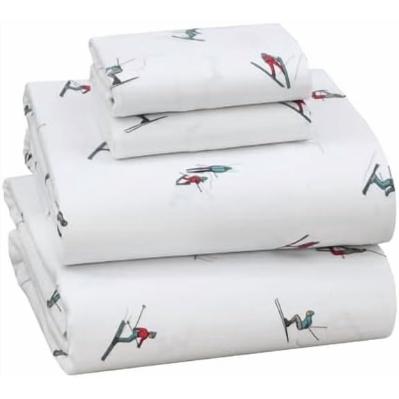 Flannel Sheets Queen Size - 100% Cotton Double Brushed Bed Sheets, Deep Pockets 16 Inches Queen Sheet Set, All Seasons Breathable & Extra Soft - Warm & Cozy, 4 Piece, Flurry Friends