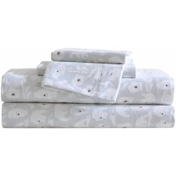 - Flannel Sheets Queen Size, Anti-Pilling & Wrinkle Resistant Cotton, Touchably Soft for All-Season Comfort - Bed Sheets with Matching Pillowcases & Fitted Sheet (Explorer Bears Grey)