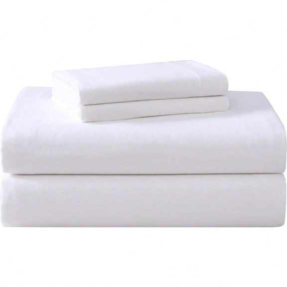 Flannel Sheets Queen Size AntiPilling Wrinkle Resistant Cotton Touchably Soft for AllSeason Comfort Bed Sheets with Matching Pillowcases Fitted Sheet True White