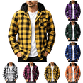 thumbnail image 1 of Flannel Shirt for Men Casual Long Sleeve Button Plaid Shirts Jackets Hooded Tops with Pocket for Outdoor Daily Wear, 1 of 9