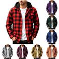 thumbnail image 1 of Flannel Shirt for Men Casual Long Sleeve Button Plaid Shirts Jackets Hooded Tops with Pocket for Outdoor Daily Wear, 1 of 9