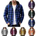 thumbnail image 1 of Flannel Shirt for Men Casual Long Sleeve Button Plaid Shirts Jackets Hooded Tops with Pocket for Outdoor Daily Wear, 1 of 9
