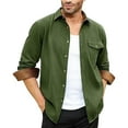 thumbnail image 1 of Flannel Shirt for Men,Long Sleeve Casual Button Down Shirt Big Tall Work Shacket Jacket Daily Top,Mens Dress Shirt,XL,Green, 1 of 6