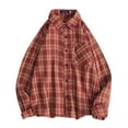 thumbnail image 1 of Flannel Shirt for Men Long Sleeve Dress Shirts Men Casual Button Up Light Shirt Red M, 1 of 6