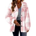 thumbnail image 1 of Flannel Shirt for Women Plaid Jackets Coat Long Sleeve Oversized Shacket Trendy Causal Fall Winter Clothes, 1 of 5