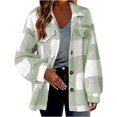 thumbnail image 1 of Flannel Shirt for Women Plaid Jackets Coat Long Sleeve Oversized Shacket Trendy Causal Fall Winter Clothes, 1 of 5