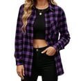 thumbnail image 1 of Flannel Fall Shirts for Women Casual Plaid Tops Long Sleeve Button Down Shirts, 1 of 8