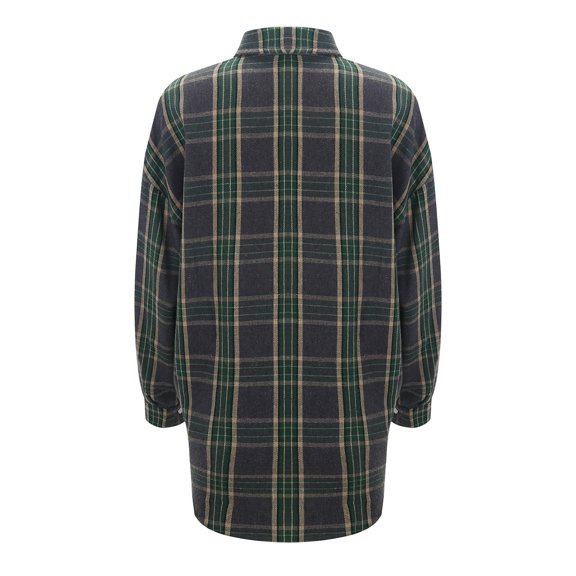 Flannel Shirts in Women Long Sleeve Button Down Collar Tops with Pocket Spring Fall Casual Loose Fit Womens Shirts