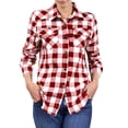 thumbnail image 1 of Flannel Shirts in Women Long Sleeve Button Down Tunic Tops with Pockets Spring Fall Casual Slim Fit Women's Shirts, 1 of 9