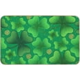 thumbnail image 1 of Flannel Shower Mat Outside Shower 24 × 16 Inch, St. Patricks Day Dark Green Clovers No Slip Front Door Rug Water Absorbing Decor Throw Rugs with Rubber Backing Washable Door Carpet, 1 of 7