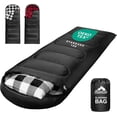 thumbnail image 1 of Flannel Sleeping Bag for Adults Mens with Pillow, XL Cold Weather 30 Degree 4 Season Camping Large Big and Tall Bags Compression Sack, 1 of 6