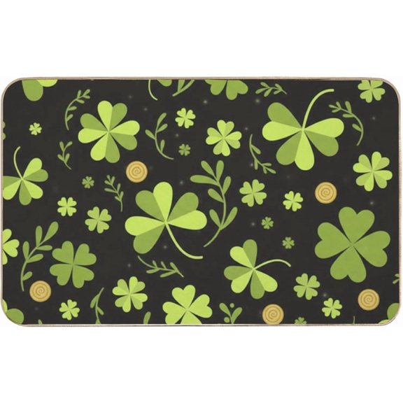Flannel Standing Mat 24 × 16 Inch, St. Patricks Day Gifts No Slip Halloween Bathroom Rug Water Absorbing Cozy Bathroom Decor Washable Rugs Outside Door Mats for Front Door