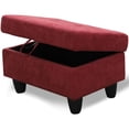 thumbnail image 1 of Flannel Storage Ottoman Bench, Storage Chest, Foot Rest Stool, Red, 1 of 8