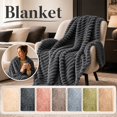 thumbnail image 1 of Flannel Striped Throw Blanket, Thick Plush Cozy Fleece Throw, 79X91 Inch, 1-Pack, 1 of 7