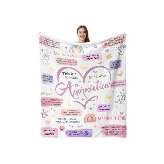 Flannel Throw Blanket - Appreciation, Thank You, Farewell, Retirement Gift for Women, Coworker, Teacher, Friend, Sister - Soft, Warm & Comfortable