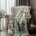 thumbnail image 1 of Flannel Throw Blanket with Bunny Rabbit Design, Soft Warm Cozy Fleece Blanket for Couch Bed Living Room, Lightweight Plush Blanket for Adults Home Decor Gift, 1 of 6