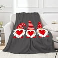thumbnail image 1 of Flannel Throw Blanket Christmas Valentine''s Day Cute Three Gnomes Love Cozy&Soft Plush Blankets for Bed Couch Living Room Sofa Chair, 1 of 6
