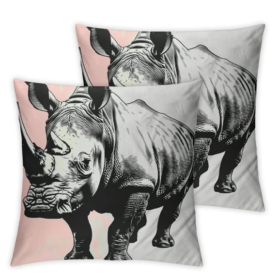 Flannel Throw Blanket Rhinoceros Rhino Sketch Black Drawing Animal Outline Walking Activity Home Decorative Warm Cozy Soft Blanket for Couch Sofa Bed