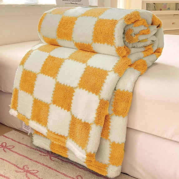 Flannel Throw Blanket Soft Comfortable Light Warm Microfiber Fleece for Couch Sofa Bed Travel Camping Picnic, 39.4X59 In