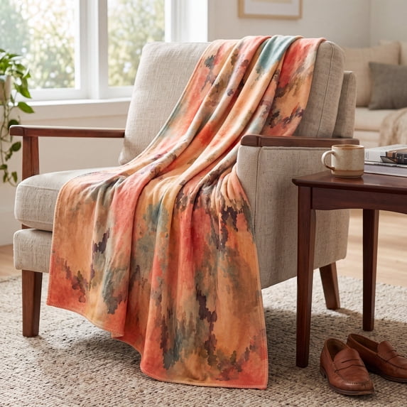 Flannel Throw Blanket, Soft Decorative 59 x 39 inch Lightweight Cover for Sofa, Bed, Chair, Bedroom, Living Room, Reading Nook, Travel & Everyday Cozy Relaxation at Home
