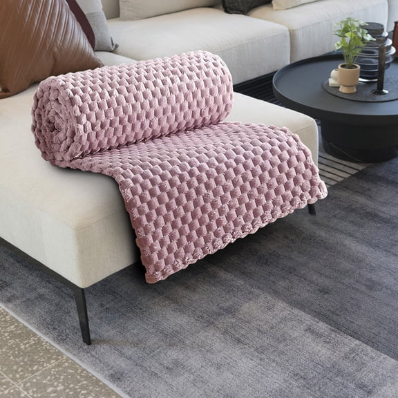 Flannel Throw Blanket, Solid Color Multifunctional Cover, 130x150cm/51x59in, Super Soft Microfiber Polyester, All-Season Use for Bed, Sofa, Camping, Pet-Friendly