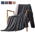 thumbnail image 1 of Flannel Throw Blanket, Twin Size (60"x 80") Gray 420GSM Microfiber Blanket, Super Soft Wheat Pattern Blanket Cozy Warm for Office Nap Blanket Couch Bed Blanket / All Seasons Use, 1 of 8