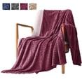 thumbnail image 1 of Flannel Throw Blanket, Twin Size (60"x 80") Red 420GSM Microfiber Blanket, Super Soft Wheat Pattern Blanket Cozy Warm for Office Nap Blanket Couch Bed Blanket / All Seasons Use, 1 of 8