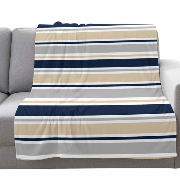 Flannel Throw Blanket for Couch Sofa Bed,Abstract Geometric Stripe Soft Cozy Warm Fuzzy Blanket 40x50in