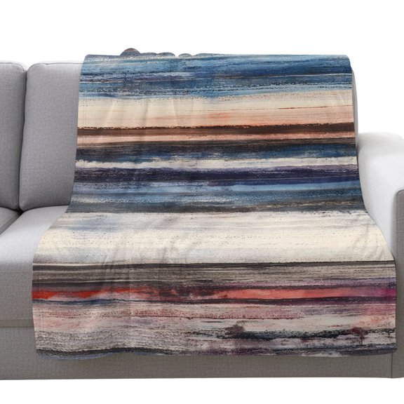 Flannel Throw Blanket for Couch Sofa Bed,Abstract Rustic Striped Texture Soft Cozy Warm Fuzzy Blanket 40x50in