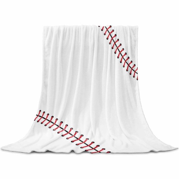 Flannel Throw Blanket for Couch Sofa Bed,Baseball Sports Texture Soft Cozy Warm Fuzzy Blanket 30x40in