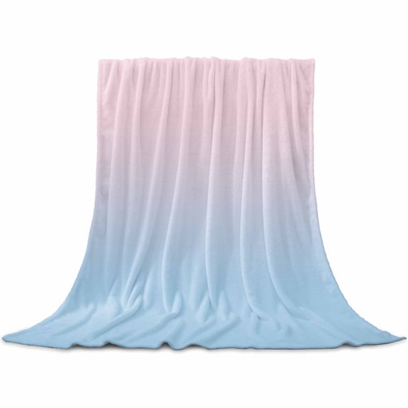 Flannel Throw Blanket for Couch Sofa Bed,Color Ombre Art Soft Cozy Warm Fuzzy Blanket 40x50in