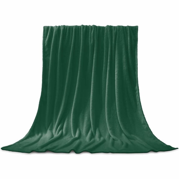 Flannel Throw Blanket for Couch Sofa Bed,Dark Hunter Green Soft Cozy Warm Fuzzy Blanket 30x40in