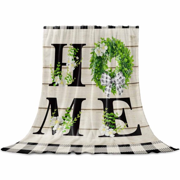 Flannel Throw Blanket for Couch Sofa Bed,Home Text Vintage Wood Board Soft Cozy Warm Fuzzy Blanket 30x40in