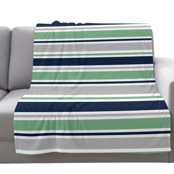 Flannel Throw Blanket for Couch Sofa Bed,Modern Minimalist Stripe Soft Cozy Warm Fuzzy Blanket 60x80in