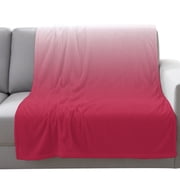 Flannel Throw Blanket for Couch Sofa Bed,Red Gradient Soft Cozy Warm Fuzzy Blanket 40x50in