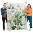 thumbnail image 1 of Flannel Throw Blanket for Couch Sofa Bed, Spring Green Leaves Soft Cozy Warm Fuzzy Blanket 30x40in, 1 of 9