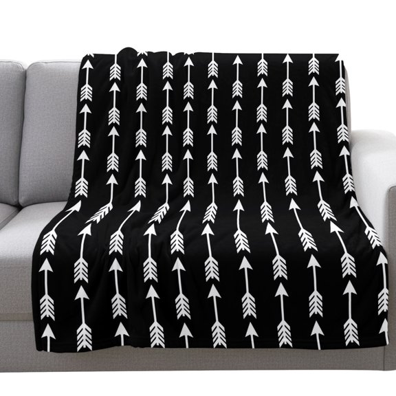 Flannel Throw Blanket for Couch Sofa Bed,Tribal Style Arrows Pattern Soft Cozy Warm Fuzzy Blanket 40x50in