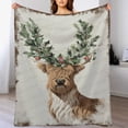 thumbnail image 1 of Flannel Throw Blankets Ultra Soft Lightweight All Season Cozy Blanket for Car, Camping, Couch, Office, Outdoor, Home, and Bed, 40 x 50 in, Reindeer, Winter, Christmas, 1 of 8