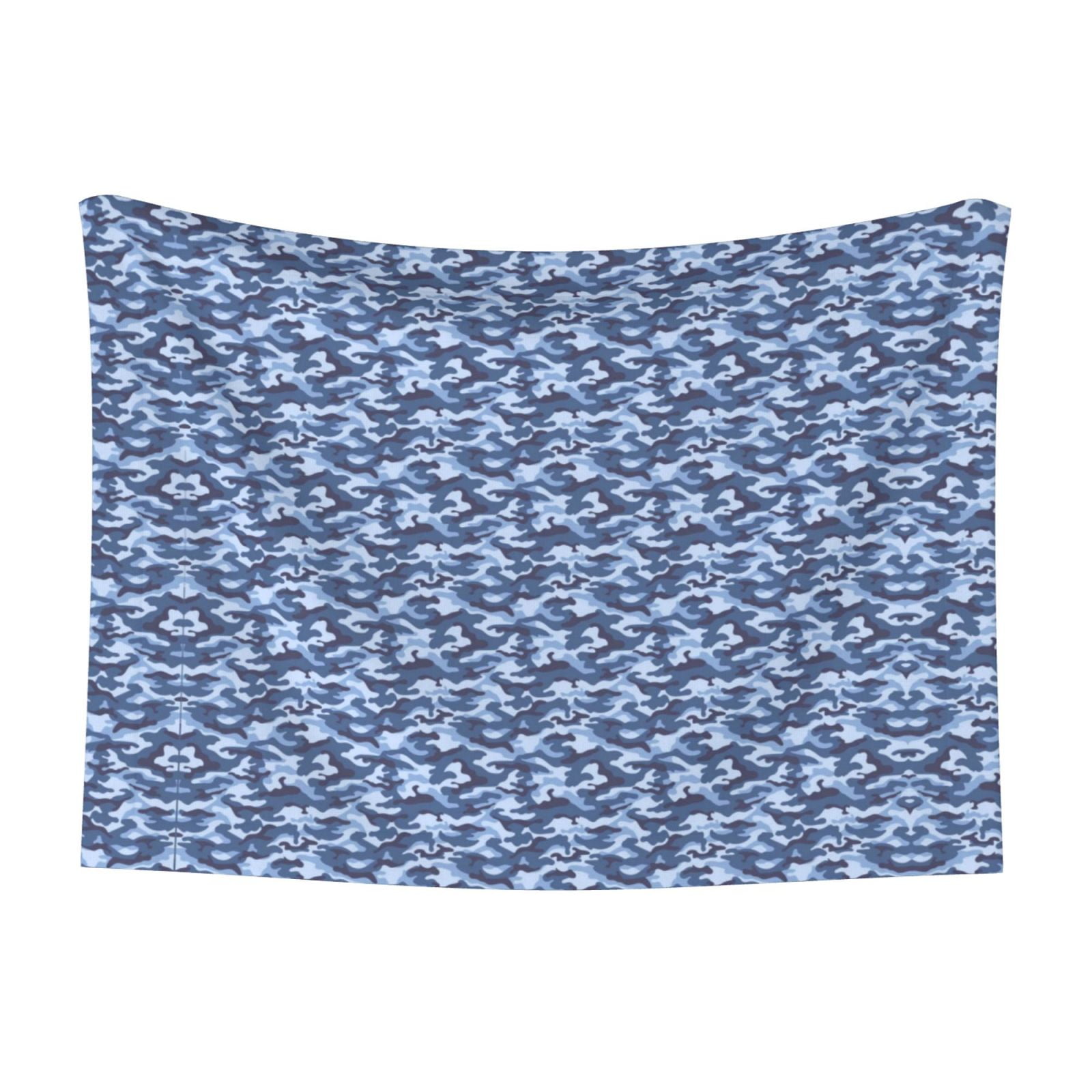Flannel Throw Dog Blanket Navy Digital Blue Camouflage Soft Warm Print Pet Blankets for Small Dog Cat Puppy
