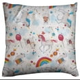 thumbnail image 1 of Flannel Throw Pillow/Sham Cushion Cover Rainbow Unicorn and Llamas, 1 of 1
