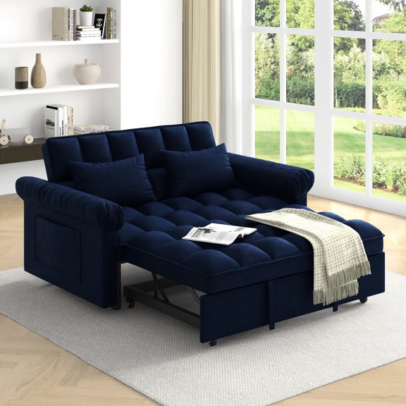 Flannel Upholstered - Multi - Functional Usage - TV and Guest Stay - Sturdy Plastic Legs