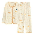 thumbnail image 1 of Flannel Women's Pajamas Women'S Petite Pajama Set Petite Length Tunic Top Wide Leg Pants, Women Pajama Sets M, 1 of 9