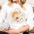 thumbnail image 1 of Flannels Hayrides Pumpkins Sweaters Bonfire Sweatshirt, Cute Fall Sweatshirt, Thanksgiving Sweatshirt, Fall Sweatshirt For Women, Fall Vibes (Sizes:M; Colors:White;), 1 of 1