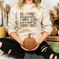 thumbnail image 1 of Flannels Hayrides Pumpkins Sweaters Bonfires Sweatshirt, Pumpkin Fall Sweatshirt, Fall Sweatshirt for Women, Thanksgiving Sweatshirt (Sizes:4XL; Colors:White;), 1 of 1