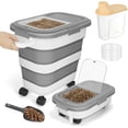 thumbnail image 1 of Flantor 25lbs Collapsible Airtight Dog and Cat Food Storage Container with Food Scoop/1.9L Dry Food Storage Container Gray, 1 of 8