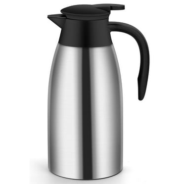 Flantor 2L Thermal Coffee Carafe Insulated Stainless Steel Double Wall Vacuum Thermos Thermal Flask Coffee Dispenser Keeping Coffee Water and Tea Hot 12 Hours Cold 24 Hours